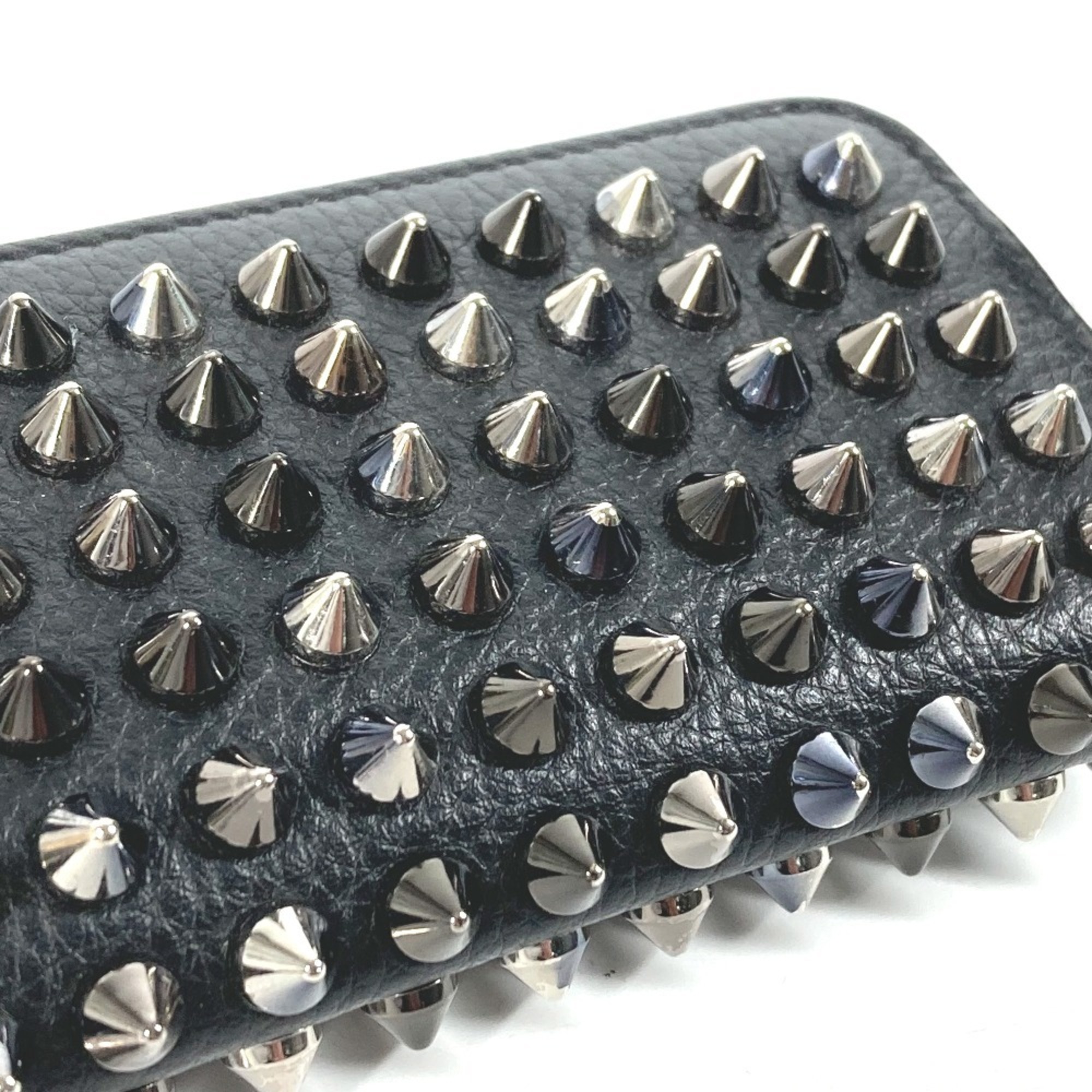 Christian Louboutin wallet, coin purse, studs, wallet/coin case, leather, men's, black