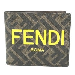 FENDI 7M0339 Zucca Compact Wallet, Bi-fold Leather, Women's, Brown