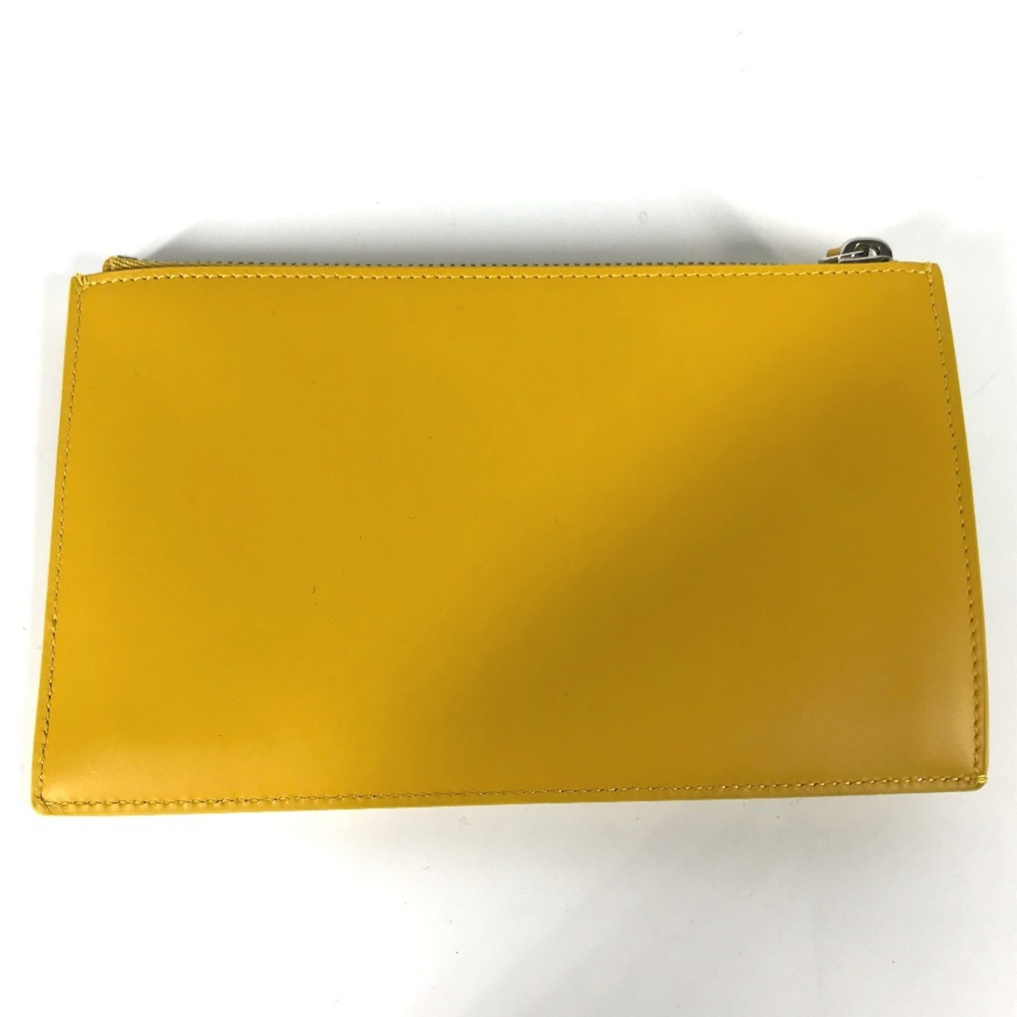 FENDI 7N0114 Pouch Clutch Bag Leather Women's Yellow