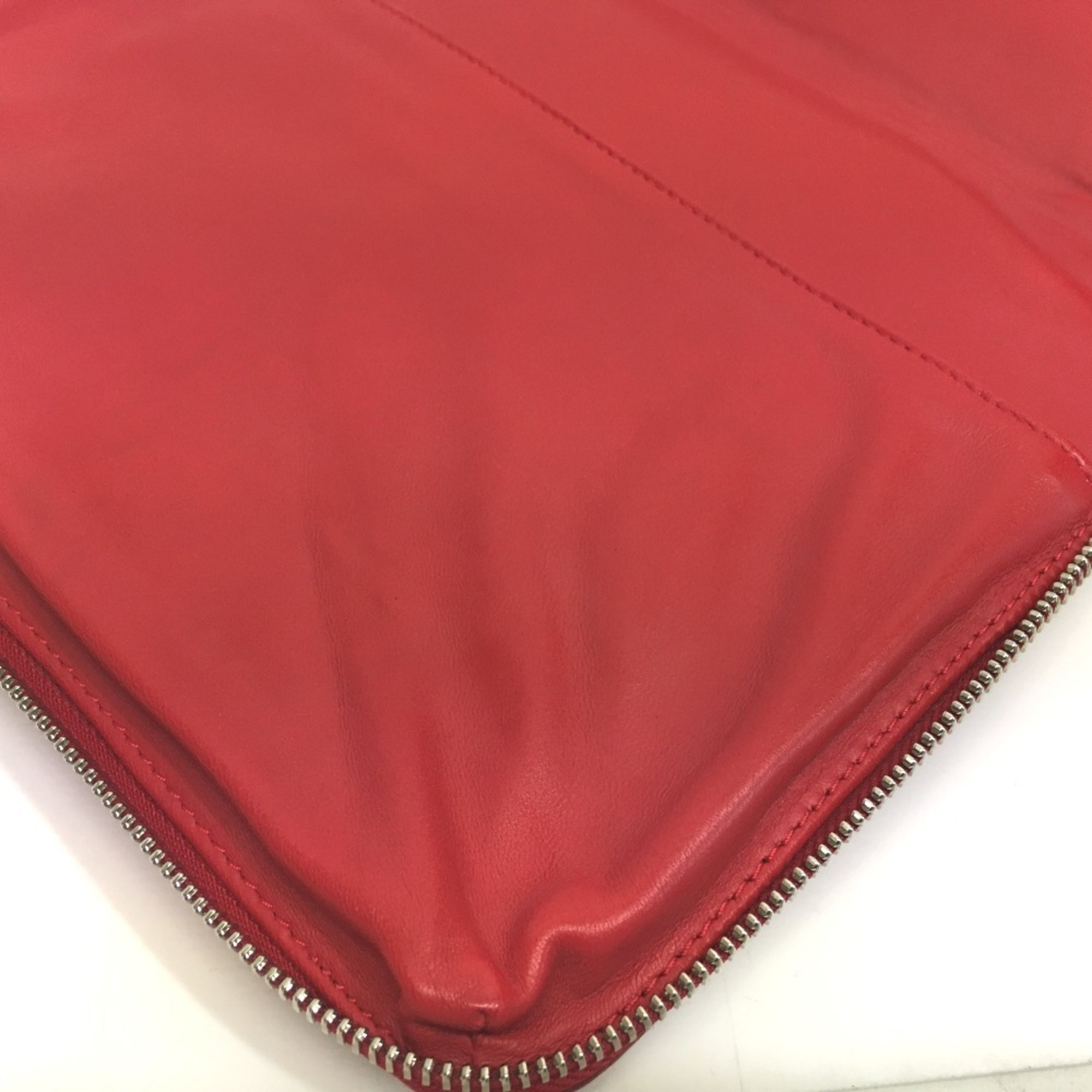 Christian Louboutin spike studs clutch bag iPad case patent leather men's women's red