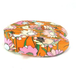 FENDI Flower Neck Pillow & Eye Mask Set Travel Cushion Velour Women's Orange