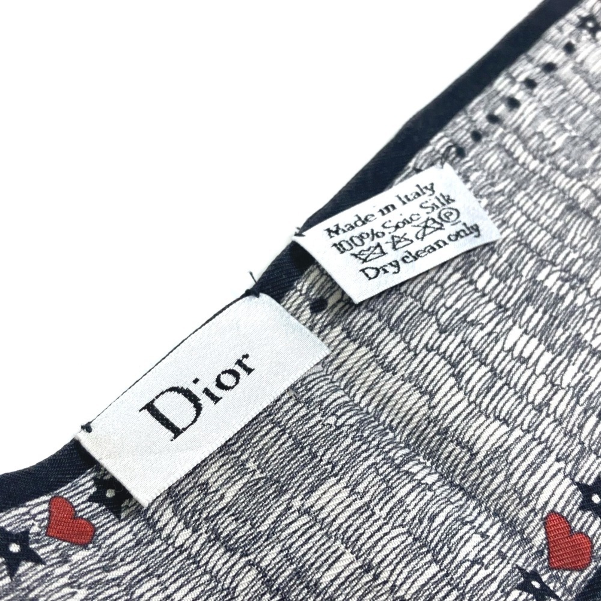 Christian Dior Dior Heart Pattern Mitza Bandeau Scarf Silk Women's Multicolor