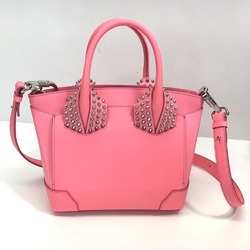 Christian Louboutin Eloise Spike Studs Shoulder Bag Handbag Leather Women's Pink