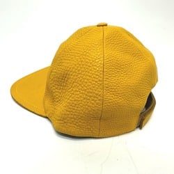 FENDI FXQ768 Cap Leather Men's Yellow