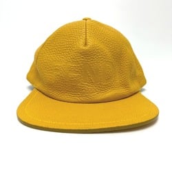 FENDI FXQ768 Cap Leather Men's Yellow