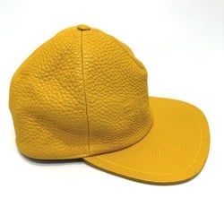 FENDI FXQ768 Cap Leather Men's Yellow