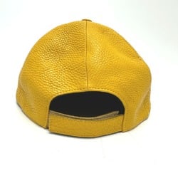 FENDI FXQ768 Cap Leather Men's Yellow