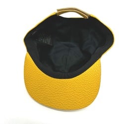 FENDI FXQ768 Cap Leather Men's Yellow