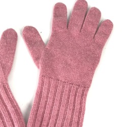 FENDI FXY554 Zucca Patch Gloves Wool Cashmere Women's Pink