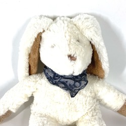 Christian Dior Dior Trotter Bandana Wrapped Rabbit Doll Stuffed Animal Cotton Kids White