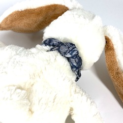 Christian Dior Dior Trotter Bandana Wrapped Rabbit Doll Stuffed Animal Cotton Kids White