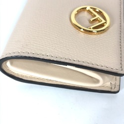 FENDI 8M0459 F's Wallet, Coin Purse, Wallet/Coin Case, Leather, Women's, Beige