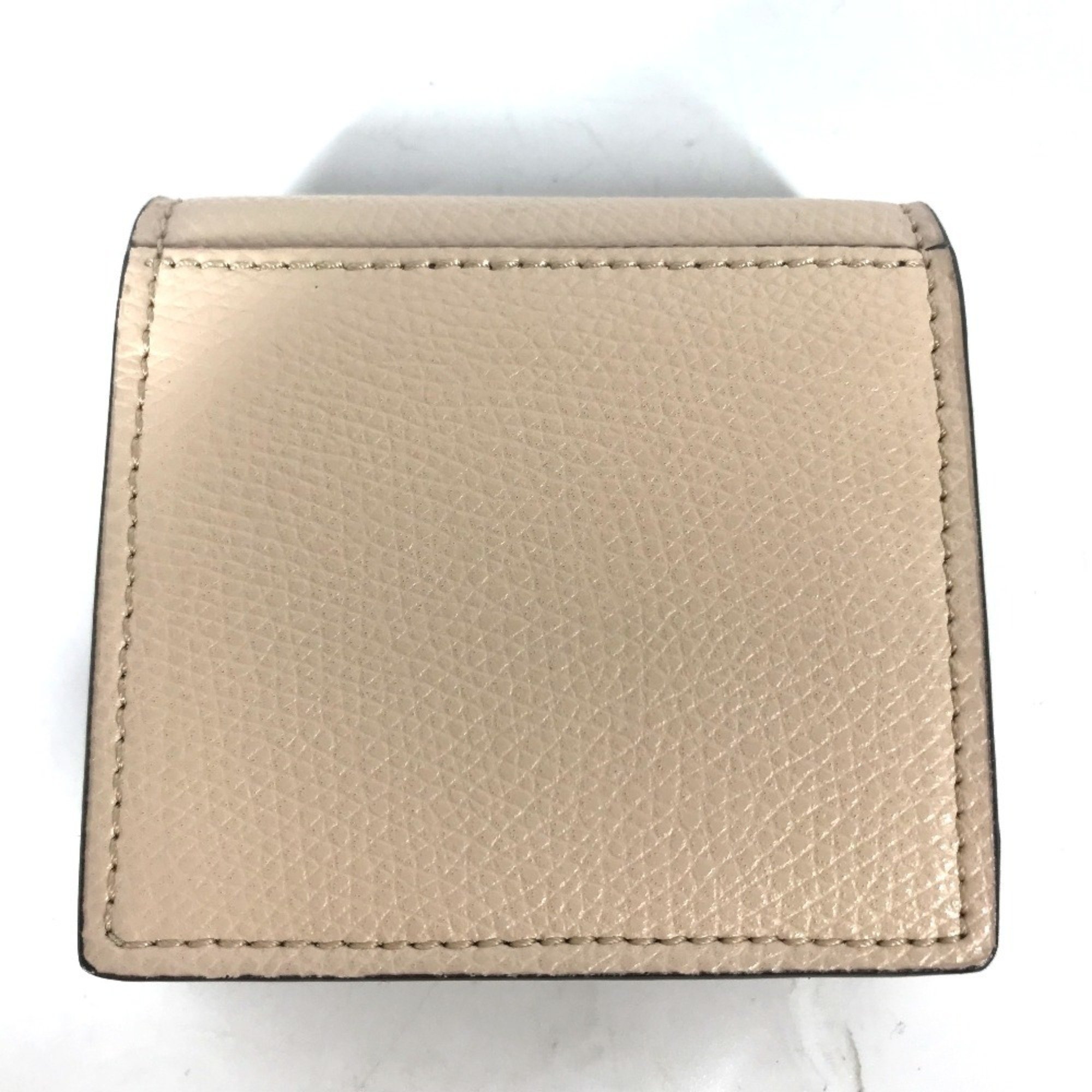 FENDI 8M0459 F's Wallet, Coin Purse, Wallet/Coin Case, Leather, Women's, Beige