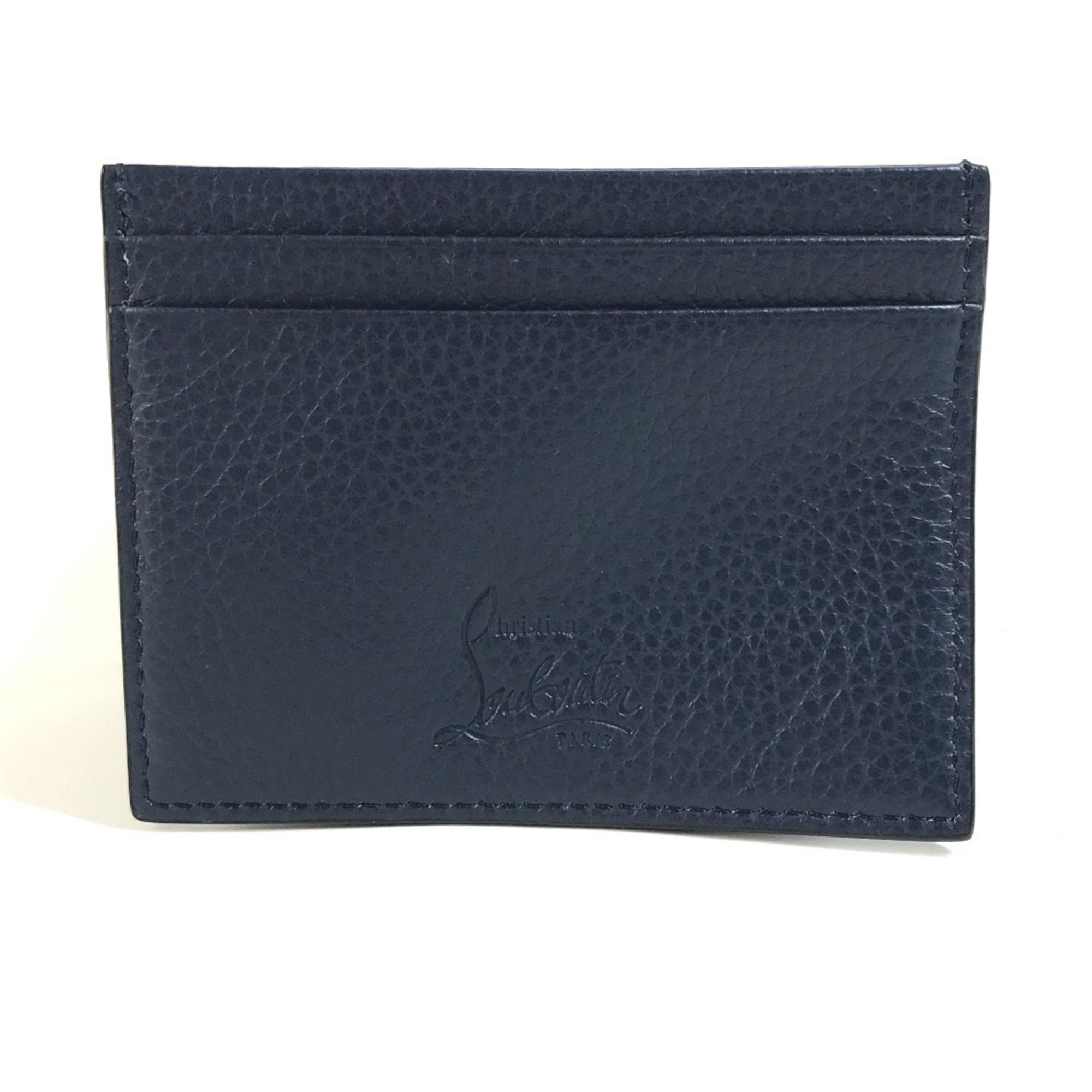 Christian Louboutin CL Business Card Holder Pass Case Holder/Card Leather Men's Navy