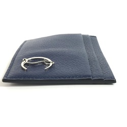 Christian Louboutin CL Business Card Holder Pass Case Holder/Card Leather Men's Navy