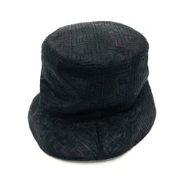 FENDI FXQ801 FF Zucca pattern mesh bucket hat, nylon, men's, women's, black