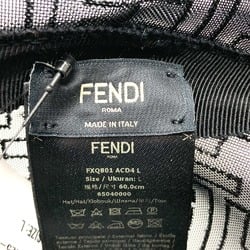 FENDI FXQ801 FF Zucca pattern mesh bucket hat, nylon, men's, women's, black