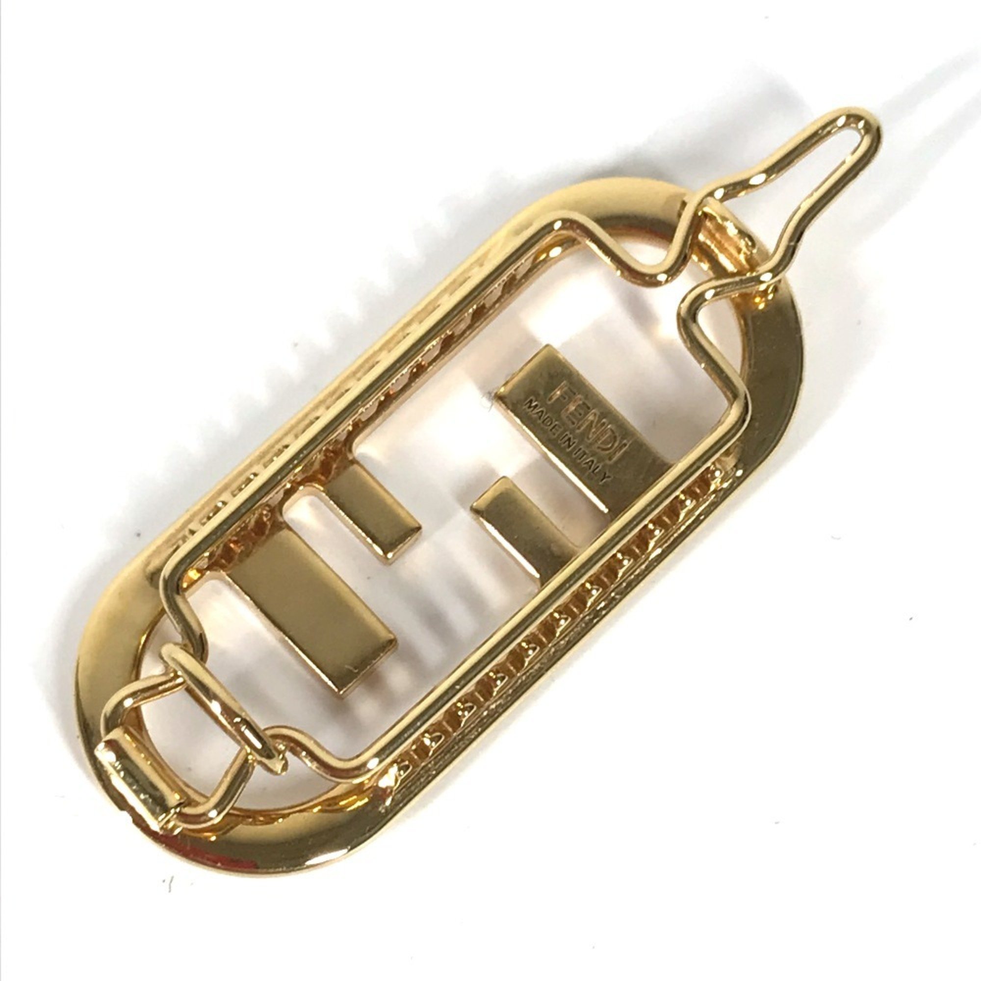 FENDI Orlock Barrette Hair Hairpin Metal Women's Gold