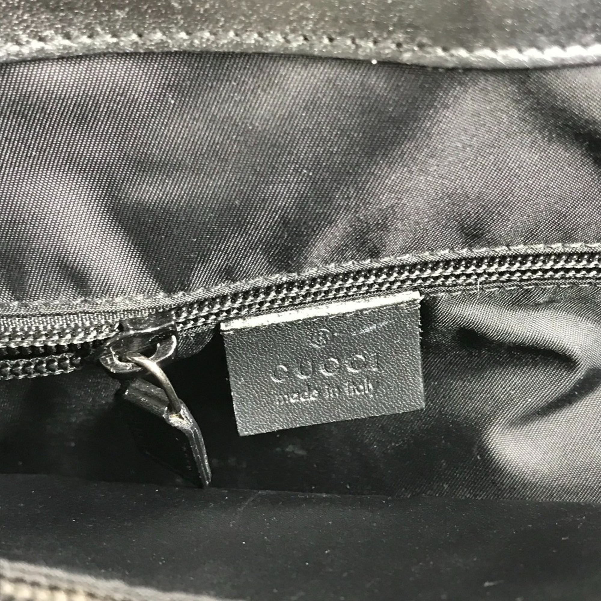 GUCCI 246410 Handbag Tote Bag Nylon Leather Men's Black