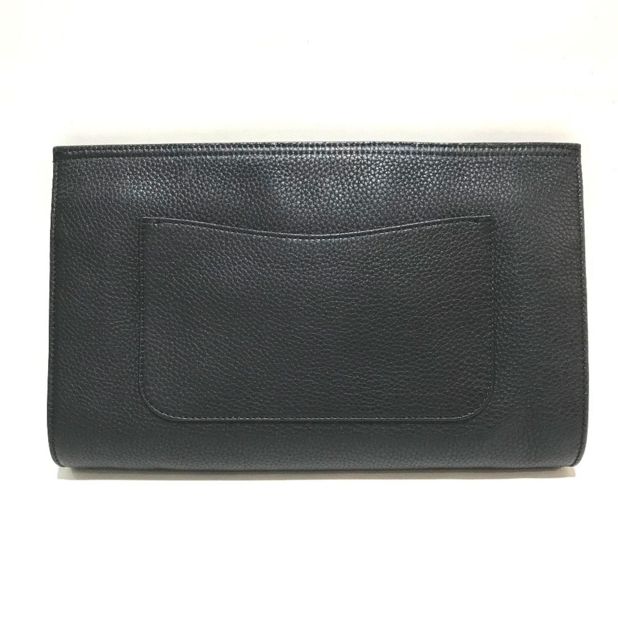 GUCCI 387220 Bamboo Clutch Bag Men's Women's Leather Black