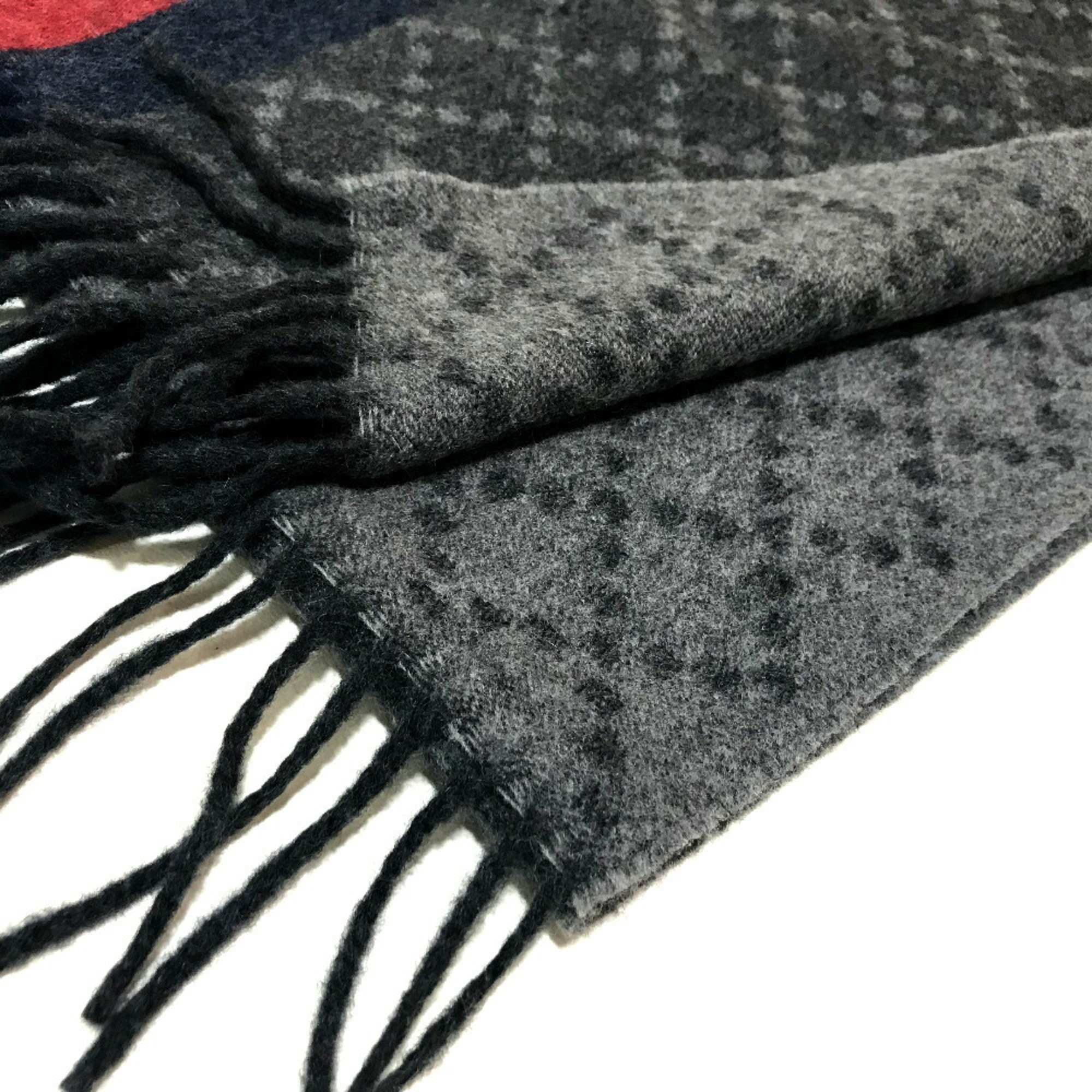 GUCCI 333019 Tag included Sherry Line Men's Women's Scarf Wool Gray