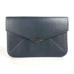 FENDI 8M0312 Flap Toujours Pouch with Strap Clutch Bag Leather Men's Black