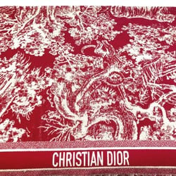 Christian Dior Dior 21JOU800IXGS Animal Reverse Touille Toujou Beach Towel Blanket Cotton Men's Women's Red x White