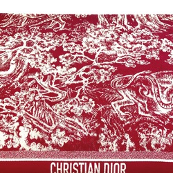 Christian Dior Dior 21JOU800IXGS Animal Reverse Touille Toujou Beach Towel Blanket Cotton Men's Women's Red x White