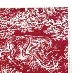 Christian Dior Dior 21JOU800IXGS Animal Reverse Touille Toujou Beach Towel Blanket Cotton Men's Women's Red x White