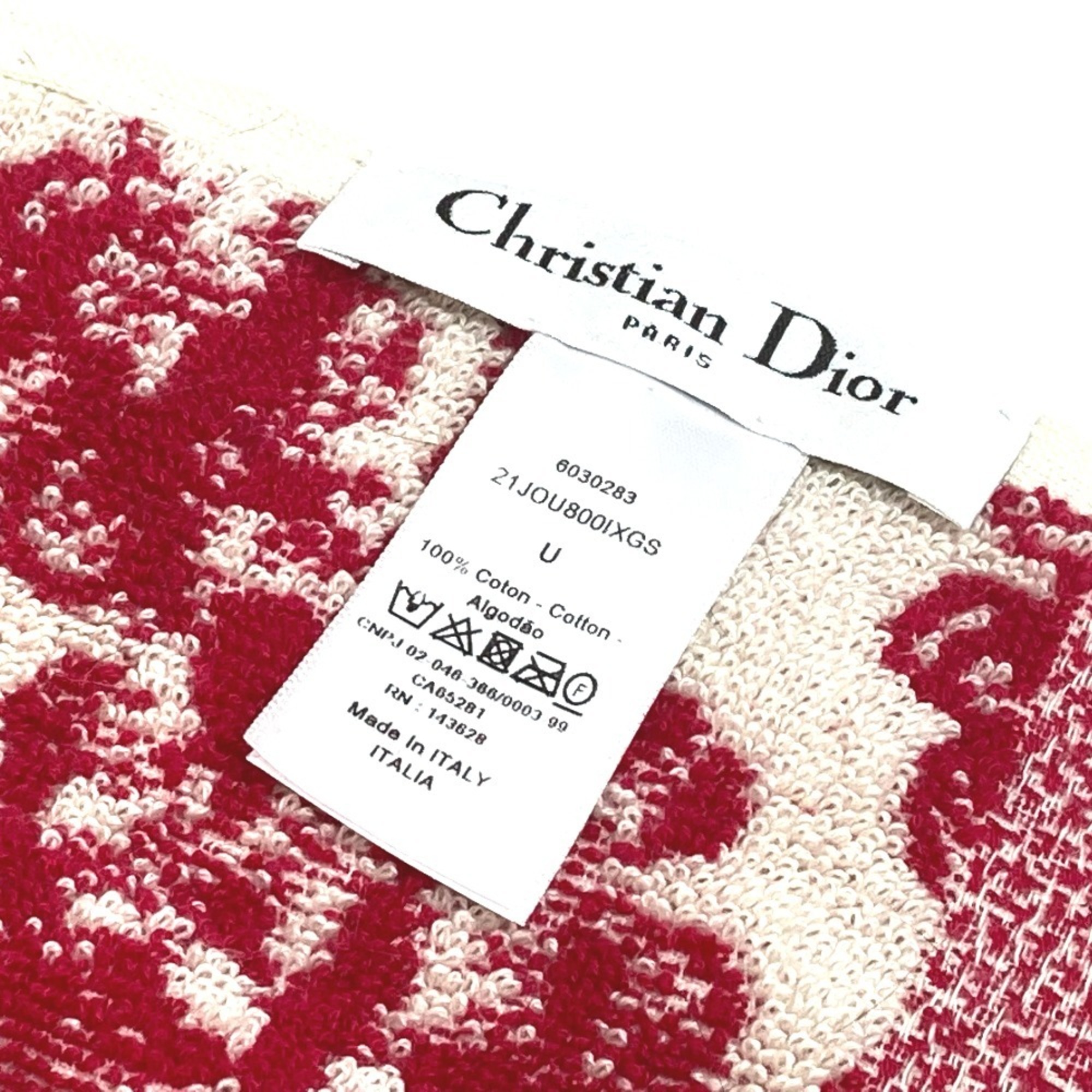 Christian Dior Dior 21JOU800IXGS Animal Reverse Touille Toujou Beach Towel Blanket Cotton Men's Women's Red x White