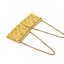 CHANEL Chanel Matelasse bag-shaped motif earrings pendant top brass ladies gold