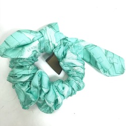 FENDI Ribbon Hair Tie Bunny Scrunchie Silk Women's Green