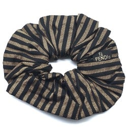 FENDI Pecan Scrunchie Hair Tie Canvas Women's Brown x Black