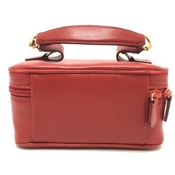 GUCCI 032.1705.0141 Horsebit Vanity Bag Leather Women's Red