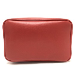 GUCCI 032.1705.0141 Horsebit Vanity Bag Leather Women's Red