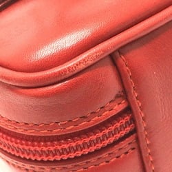 GUCCI 032.1705.0141 Horsebit Vanity Bag Leather Women's Red