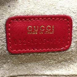 GUCCI 032.1705.0141 Horsebit Vanity Bag Leather Women's Red