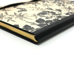 GUCCI ?661731 Notebook Memo Butterfly Stationery Herbarium Large Leather Women's Black