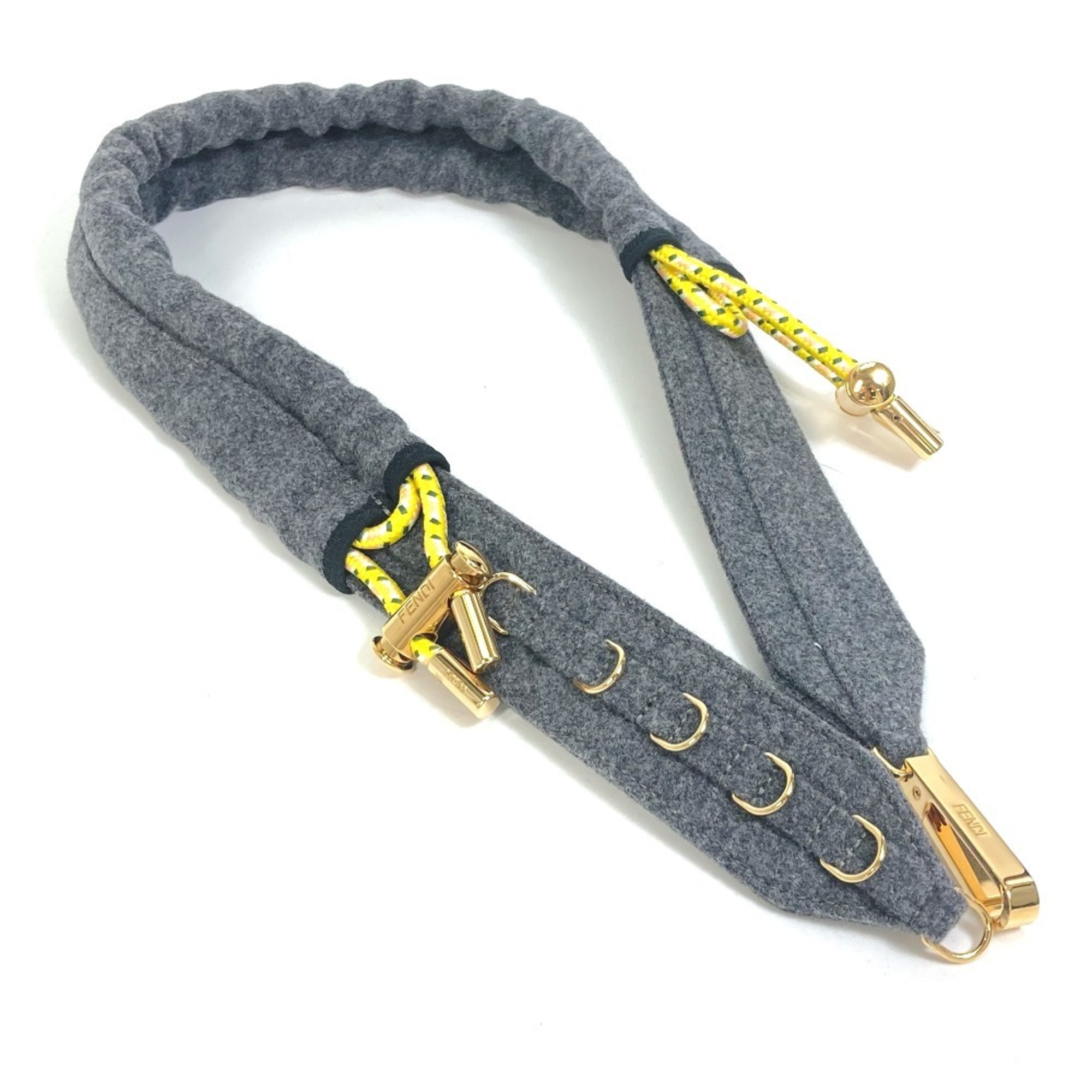 FENDI 8C0627 Felt Belt for Women, Grey