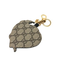 GUCCI 453184 Heart & Snake Bag Charm GG Supreme Canvas Women's Brown