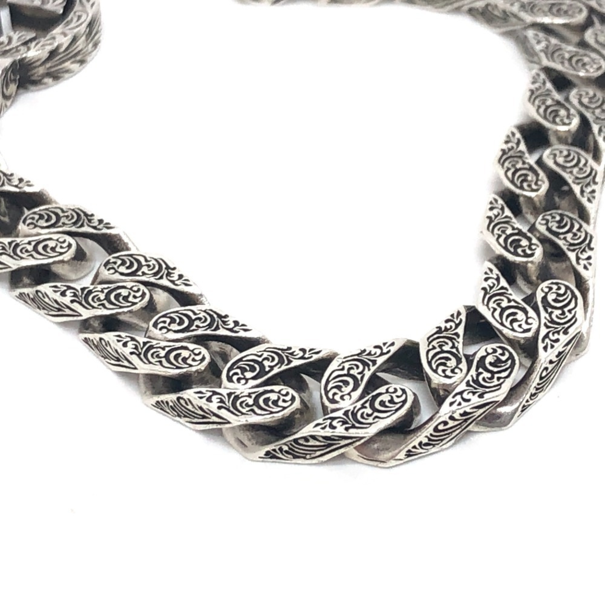 GUCCI 454285 Interlocking G Bracelet Silver Chain SV925 Men's