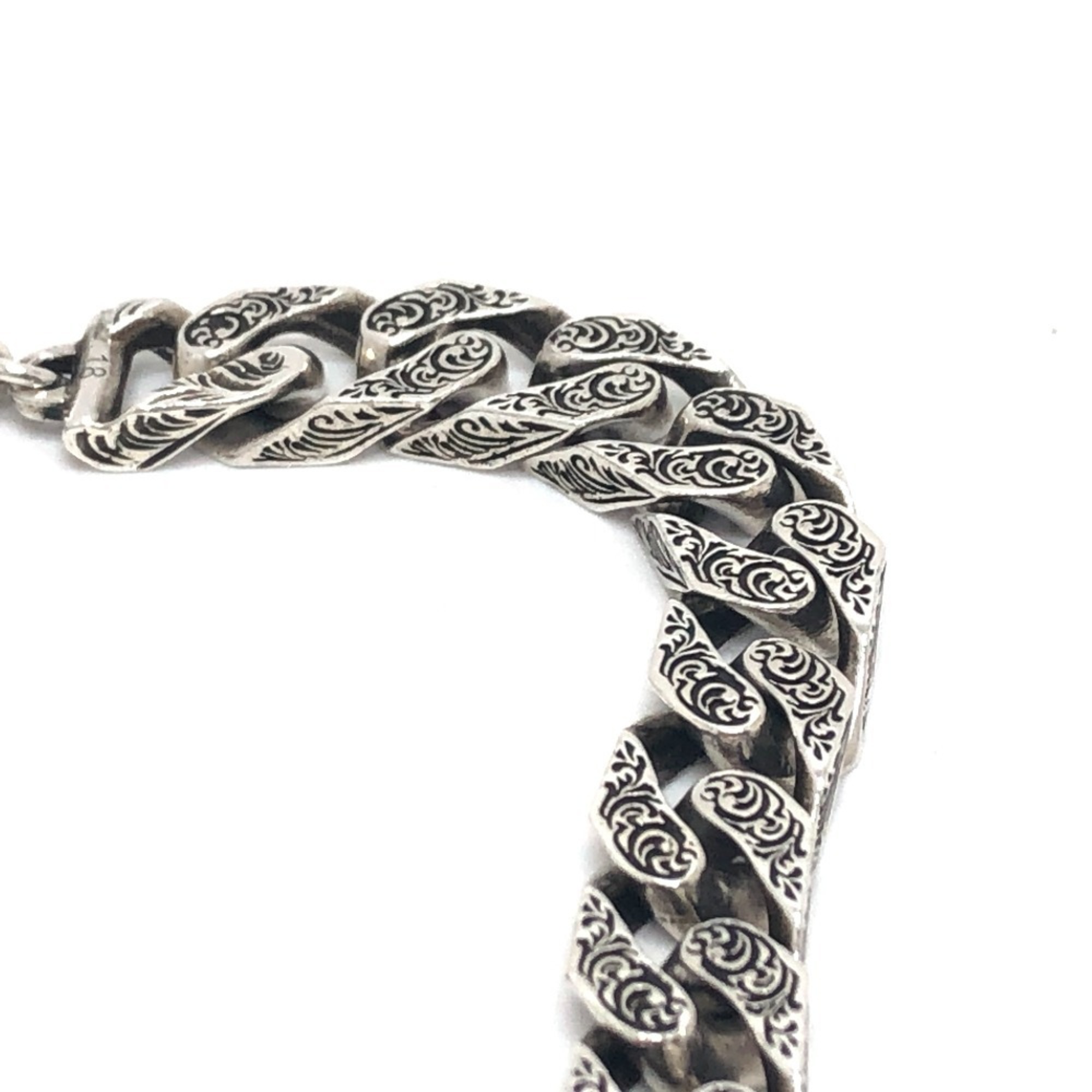 GUCCI 454285 Interlocking G Bracelet Silver Chain SV925 Men's