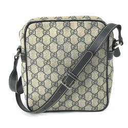 GUCCI 233268 GG Pattern Pochette Supreme Shoulder Bag Canvas Leather Men's Navy