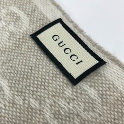 GUCCI 570603 GG Sherry Line Scarf Wool Men's Beige