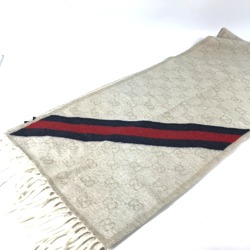 GUCCI 570603 GG Sherry Line Scarf Wool Men's Beige