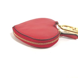 FENDI 8M0467 Heart Wallet Coin Purse Wallet/Coin Case Leather Women's Red