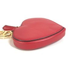 FENDI 8M0467 Heart Wallet Coin Purse Wallet/Coin Case Leather Women's Red