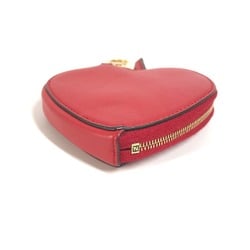 FENDI 8M0467 Heart Wallet Coin Purse Wallet/Coin Case Leather Women's Red