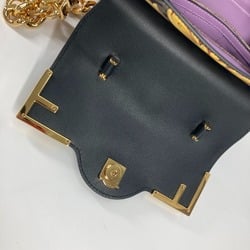 FENDI Versace collaboration VERSACE La Medusa satchel bag Zucca FENDACE Fenderche shoulder handbag leather ladies brown