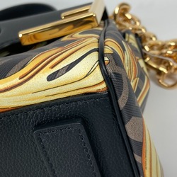 FENDI Versace collaboration VERSACE La Medusa satchel bag Zucca FENDACE Fenderche shoulder handbag leather ladies brown